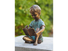 Bronzen beeld Schrijvend jongetje 15x10x8cm