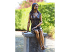 Bronzen beeld Zittend meisje 55x24x28cm