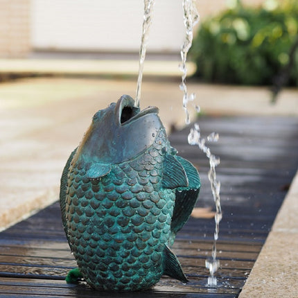 Bronzen beeld Springende vis fontein 29x19x23cm