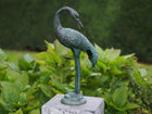 Bronzen beeld Kleine kraanvogel gebogen 47x13x23cm