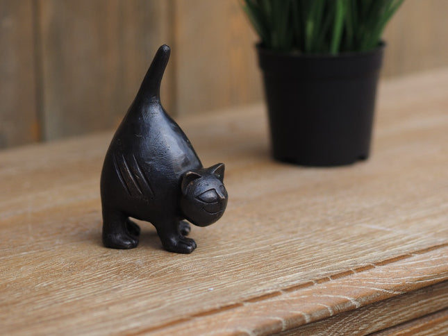 Bronzen beeld Kat 14x6x10cm
