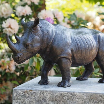 Bronzen beeld Neushoorn 27x16x51cm