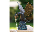 Bronzen beeld Draakje op rots / fontein 22x14x17cm