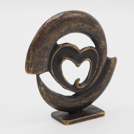Bronzen beeld Mini modern hart 10x3x10cm