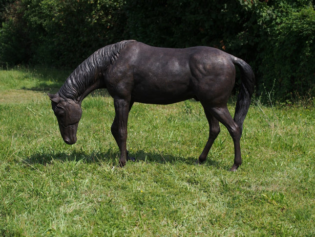 Bronzen beeld Paard hoofd naar omlaag 150x55x230cm 300kg