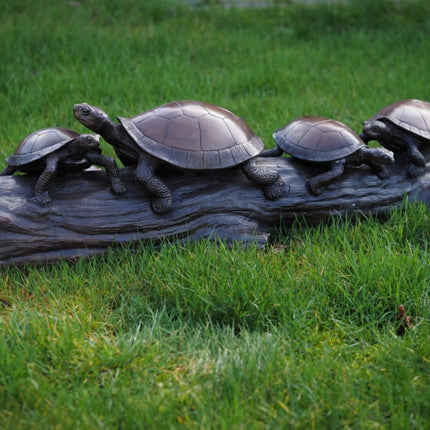 Bronzen beeld 4 Schildpadden 29x30x90cm