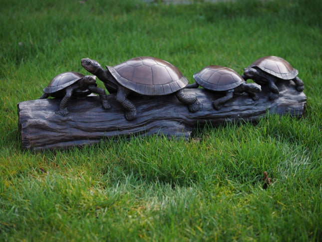 Bronzen beeld 4 Schildpadden 29x30x90cm