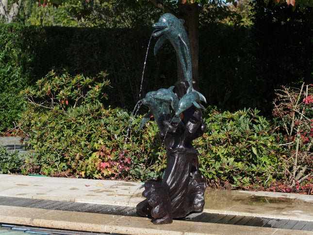 Bronzen beeld Dolfijnen familie 158x100x78cm 55kg