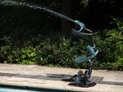 Bronzen beeld Kikker op lotusblad 95x40x55cm