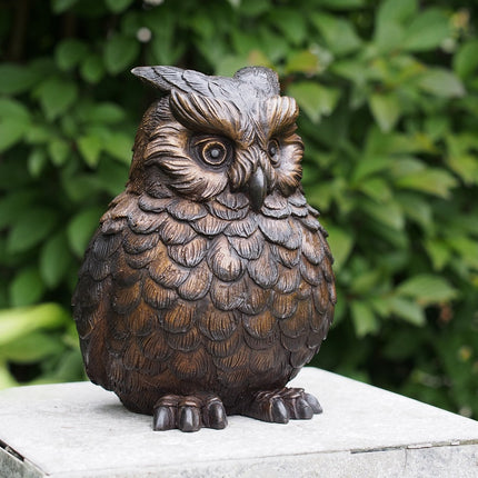 Bronzen beeld Uil 24x16x18cm