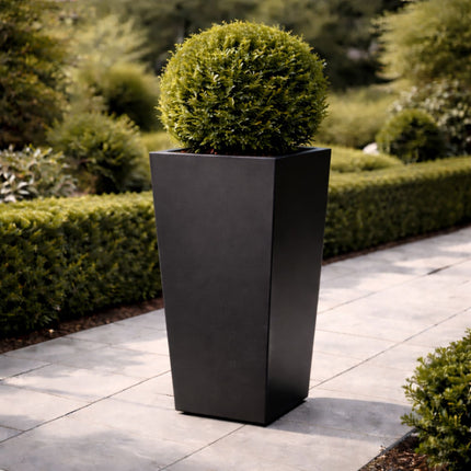 Conische aluminium plantenbak 50x50x80 cm - Gitzwart (RAL 9005)