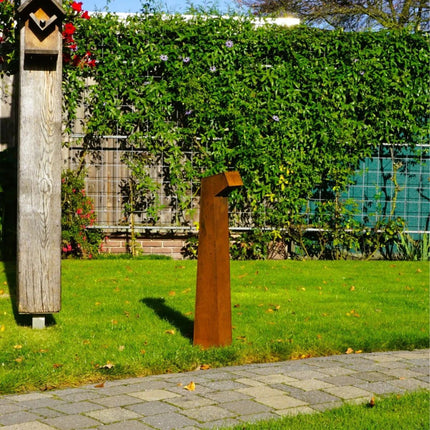 Lámpara de pie para exterior de acero Corten 10x15x80 cm (PxAxH)