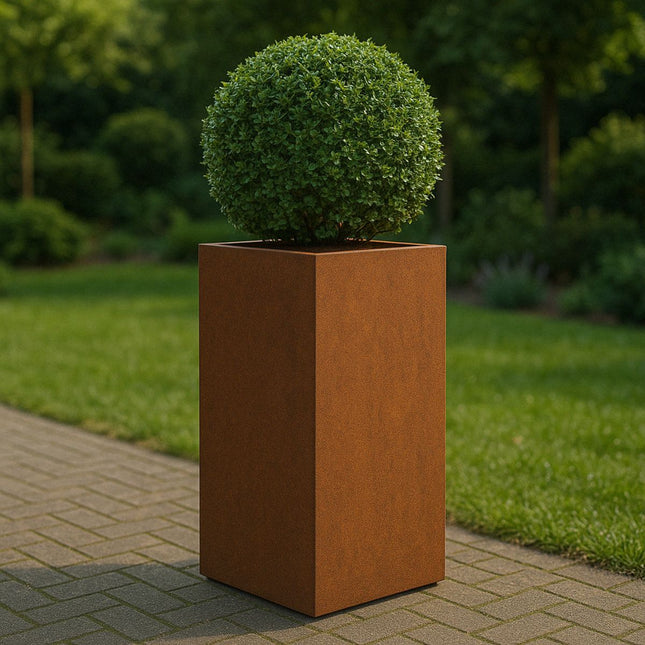 Geroba Artesa cortenstalen plantenbak Rechthoek 50x50x100cm 38kg