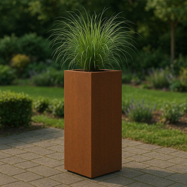 Geroba Artesa cortenstalen plantenbak rechthoek 40x40x100cm 30kg
