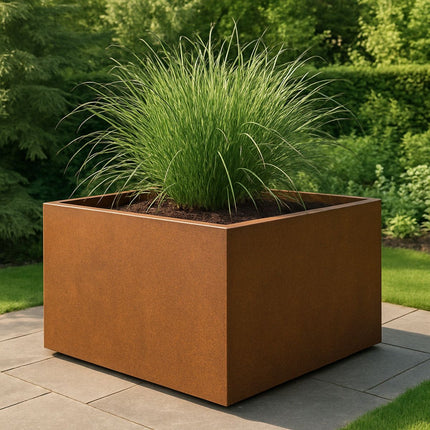 Geroba Artesa cortenstalen plantenbak vierkant 140x140x80cm 112kg