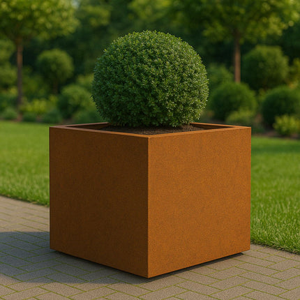 Geroba Quadra cortenstalen plantenbak vierkant 100x100x100cm 89kg