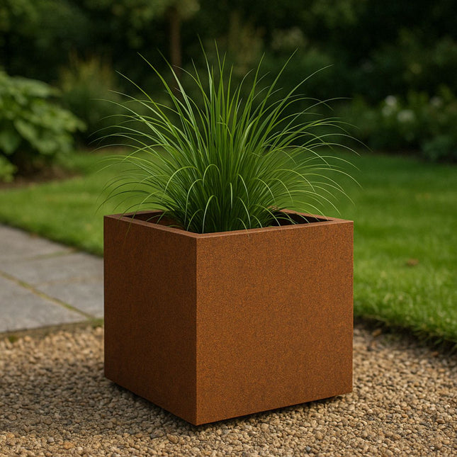 Geroba Quadra cortenstalen plantenbak vierkant 50x50x50cm 22kg