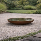 Grote ronde cortenstaal waterschaal 60x8 cm