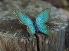 Bronzen beeld Groene vlinder hot patina 3x11x12cm