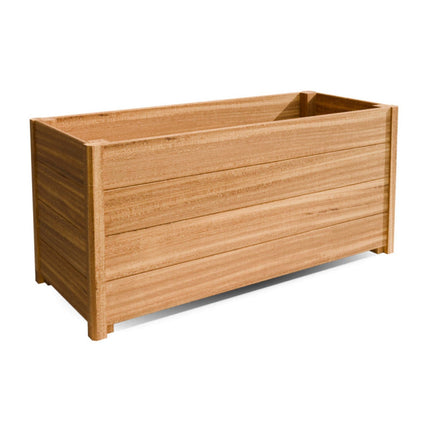 Langwerpige Hardhouten plantenbak met poten 120x50x55 cm