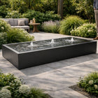 Langwerpige aluminium watertafel met fonteinen 300x120x40cm 88kg
