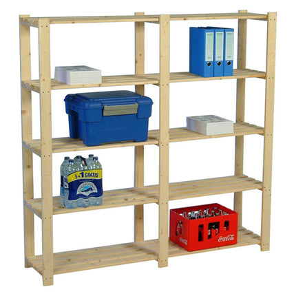 Practo Houten opbergrek 175x175x40 cm – 5 legborden