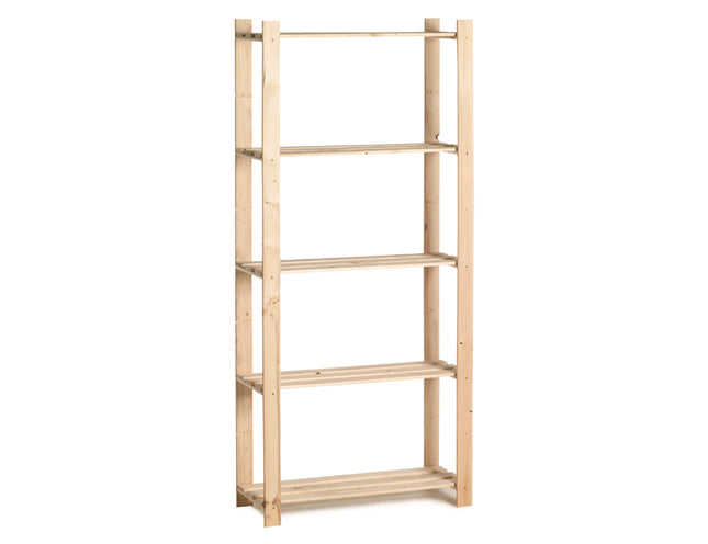Practo Houten opbergrek 175x80x30 cm – 5 legborden
