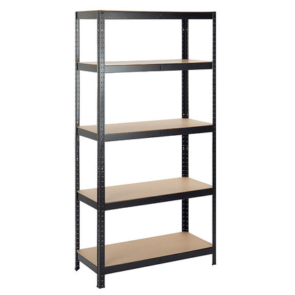 Practo Metalen Rek Heavy Duty 180x90x45 cm – 5 legborden – Zwart