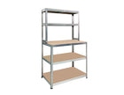 Practo Metalen opbergrek 180x100x30.5/60 cm – 5 legborden – Galva