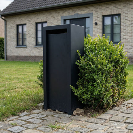 Zwarte Brievenbus GB011 Achteruitname (RAL 9005)