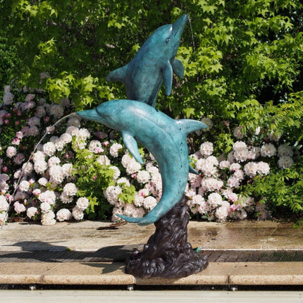 Bronzen beeld 2 Dolfijnen 160x50x90cm 48kg - Doika - Bronzen beeld - Doika - 5410807287927 - B28792