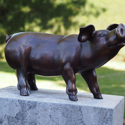 Bronzen beeld Biggetje 35x30x67cm 7kg - Doika - Bronzen beeld - Doika - 5410807108338 - PB61083-3
