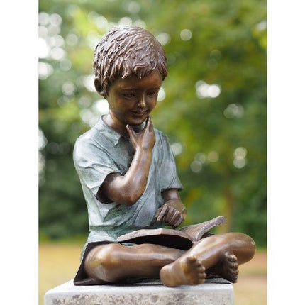Bronzen beeld Jongen met boek 40x24x32cm - Doika - Bronzen beeld - Doika - 5410807015612 - AN1561BRW-V