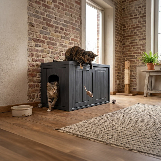 Kattenhuis Lilou Zwart - Doika - Kattenhuis - Practo Home - 5414045050756 - DH209N
