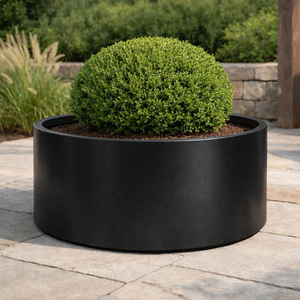 Ronde aluminium plantenbak - Gitzwart (RAL 9005) - Doika - Plantenbak - Geroba -  - Rondus1