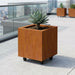 Vierkante cortenstalen plantenbak met wielen 40x40x40 cm - Doika - Plantenbak - Geroba -  - QuadraWH2