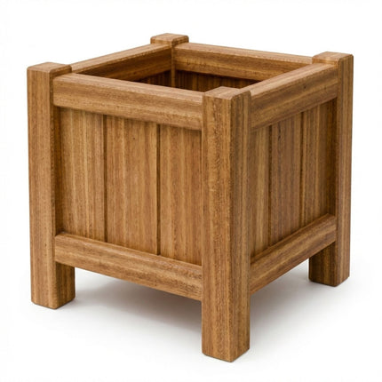Vierkante Hardhouten plantenbak met poten 50x50x50 cm - Doika - Plantenbak - Geroba -  - FUSTAH1