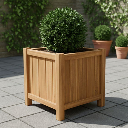 Vierkante Hardhouten plantenbak met poten 70x70x70 cm - Doika - Plantenbak - Geroba -  - FUSTAH3