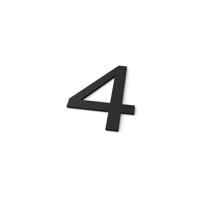 4 RAL 9005 (lettertype: Arial) - LetterBox - Huisnummer - Huisnummer - -