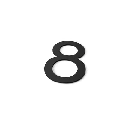 8 RAL 9005 (lettertype: Arial) - LetterBox - Huisnummer - Huisnummer - -