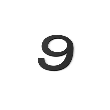 9 RAL 9005 (lettertype: Arial) - LetterBox - Huisnummer - Huisnummer - -