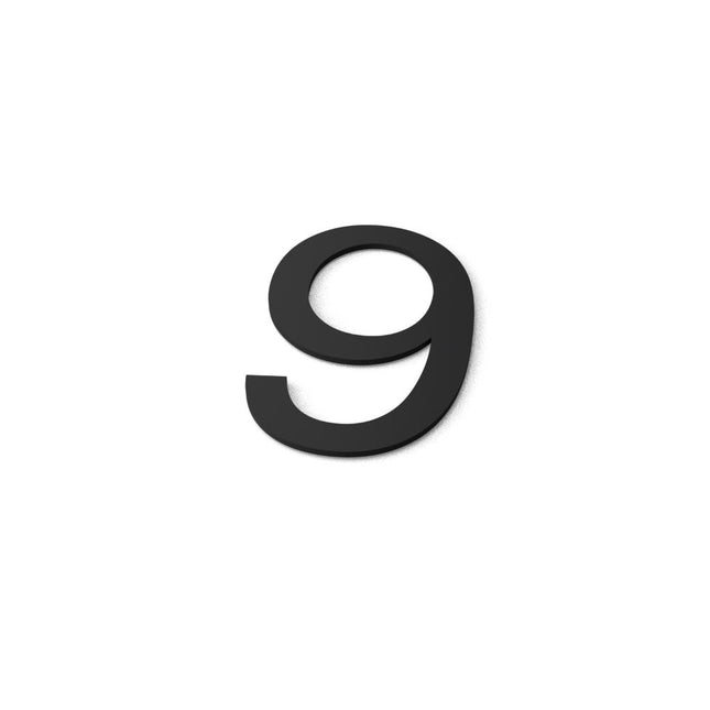 9 RAL 9005 (lettertype: Arial) - LetterBox - Huisnummer - Huisnummer - -