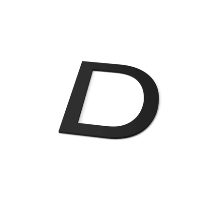 D RAL 9005 (lettertype: Arial) - Doika - Huisnummer - Huisnummer - RALLC2