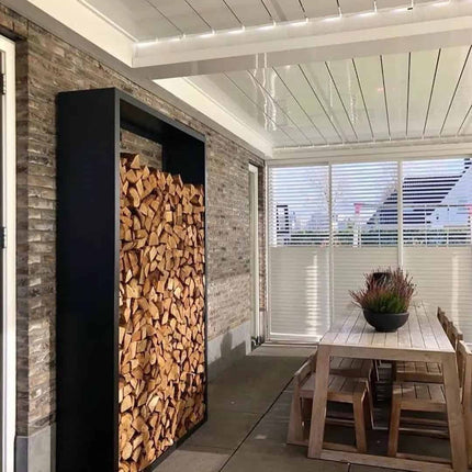Geroba Houtopslag Beltza Metaal 100x38,5x100cm - Doika BV - Houtopslag - Geroba - BeltzaS2