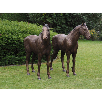 Thermobrass Koppel paarden 128x35x125cm (HxBxL) - Doika BV - Bronzen beeld - Thermobrass - 5410807113097 - B1309