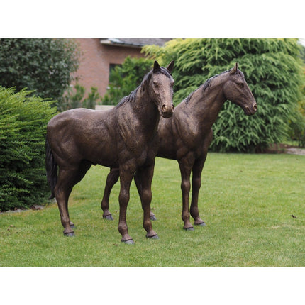 Thermobrass Koppel paarden 128x35x125cm (HxBxL) - Doika BV - Bronzen beeld - Thermobrass - 5410807113097 - B1309