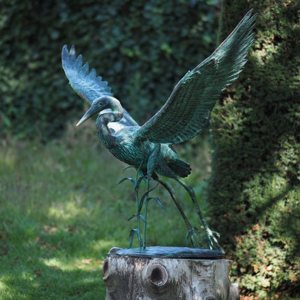 Thermobrass Vliegende kraanvogel 83x75x105cm (HxBxL) - Doika BV - Bronzen beeld - Thermobrass - 5410807013649 - B1364