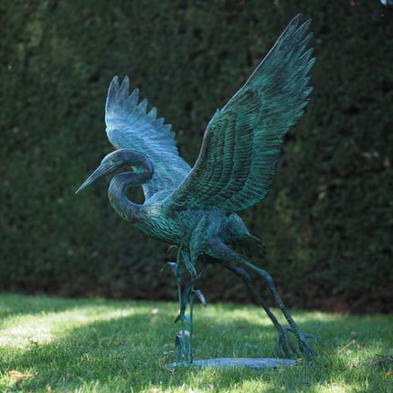 Thermobrass Vliegende kraanvogel 83x75x105cm (HxBxL) - Doika BV - Bronzen beeld - Thermobrass - 5410807013649 - B1364